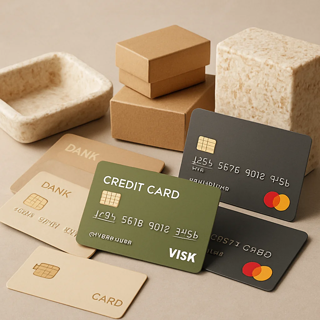 Credit Cards and Banks in Mycelium Packaging for E-commerce Brands